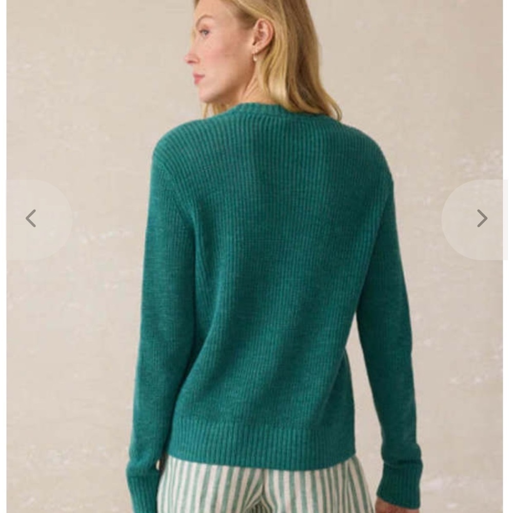 Faherty Turquoise Knit Cardigan - Picture 3 of 4